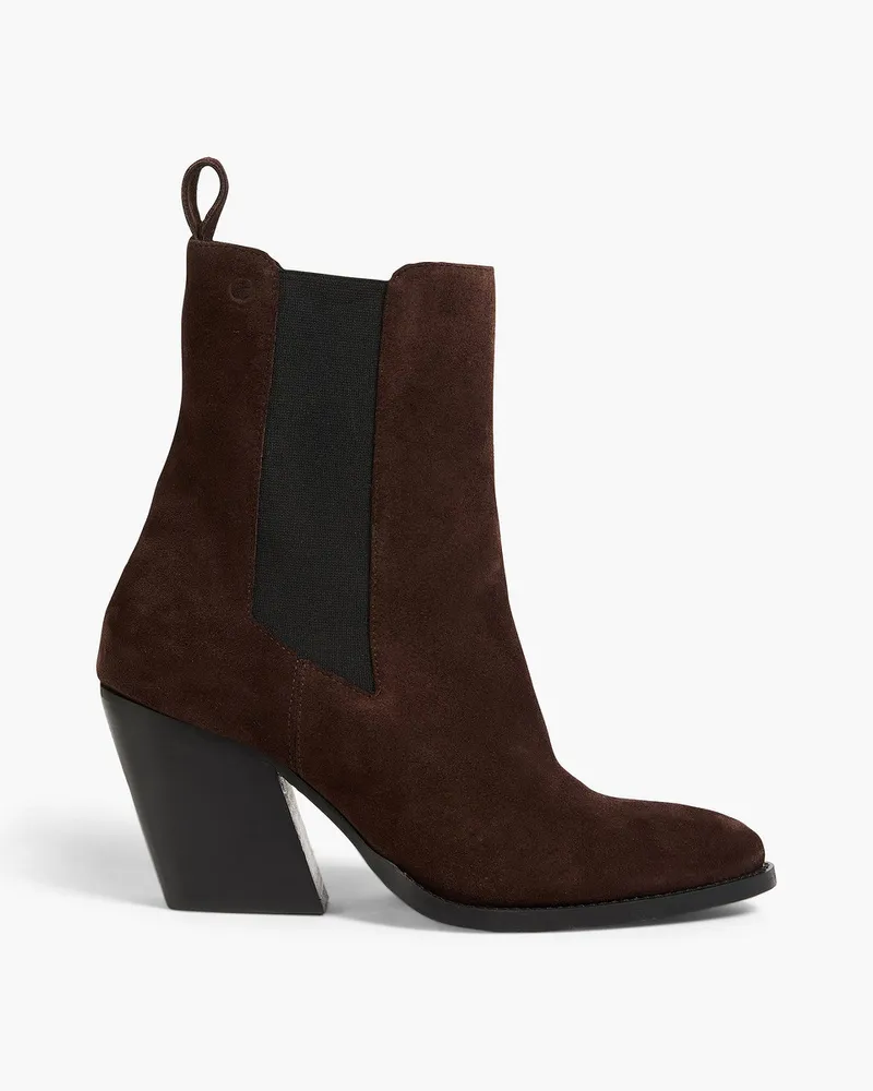 Claudie Pierlot Cowboy Boots aus Veloursleder Braun