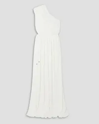 Halston Jackie drapierte Robe aus Jersey mit asymmetrischer Schulterpartie Weiß