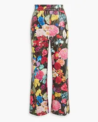 Alice + Olivia Alice OliviaBenny Hose mit geradem Bein aus Kunstleder mit floralem Print Bunt