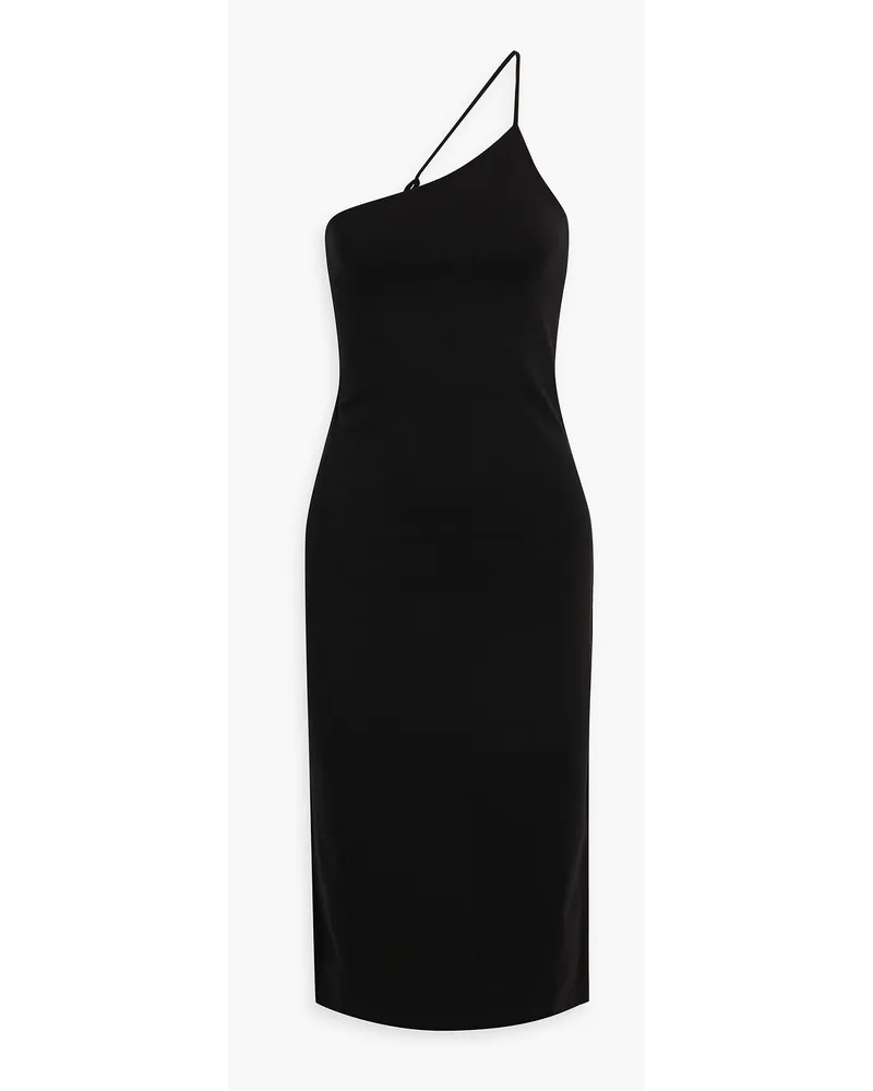 Rag & Bone Irina Midikleid aus Stretch-Jersey mit asymmetrischer Schulterpartie Schwarz