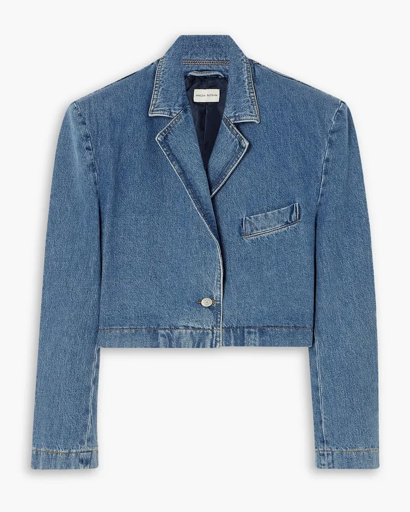 Magda Butrym Verkürzter Blazer aus Denim Blau