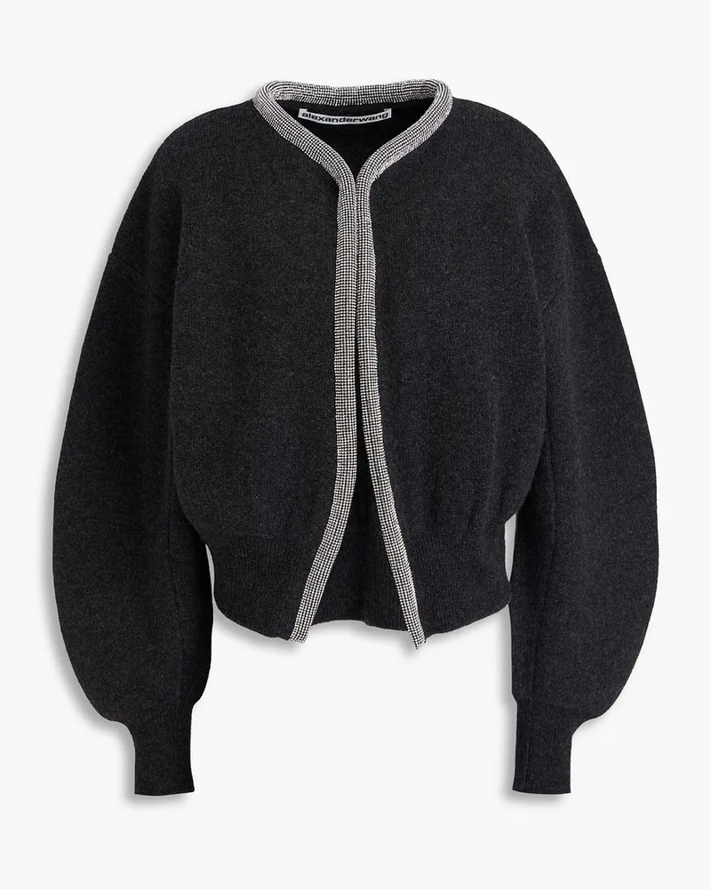 Alexander Wang Cardigan aus einer Wollmischung mit Verzierung Grau