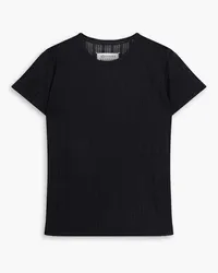 Maison Margiela Strick-T-Shirt inHäkeloptik Schwarz