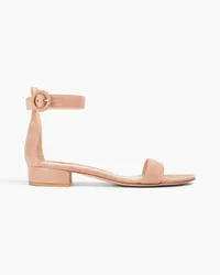 Gianvito Rossi Portofina 20 Sandalen aus Veloursleder Neutral