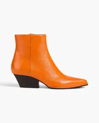 Sergio Rossi Carla Ankle Boots aus Narbenleder Orange