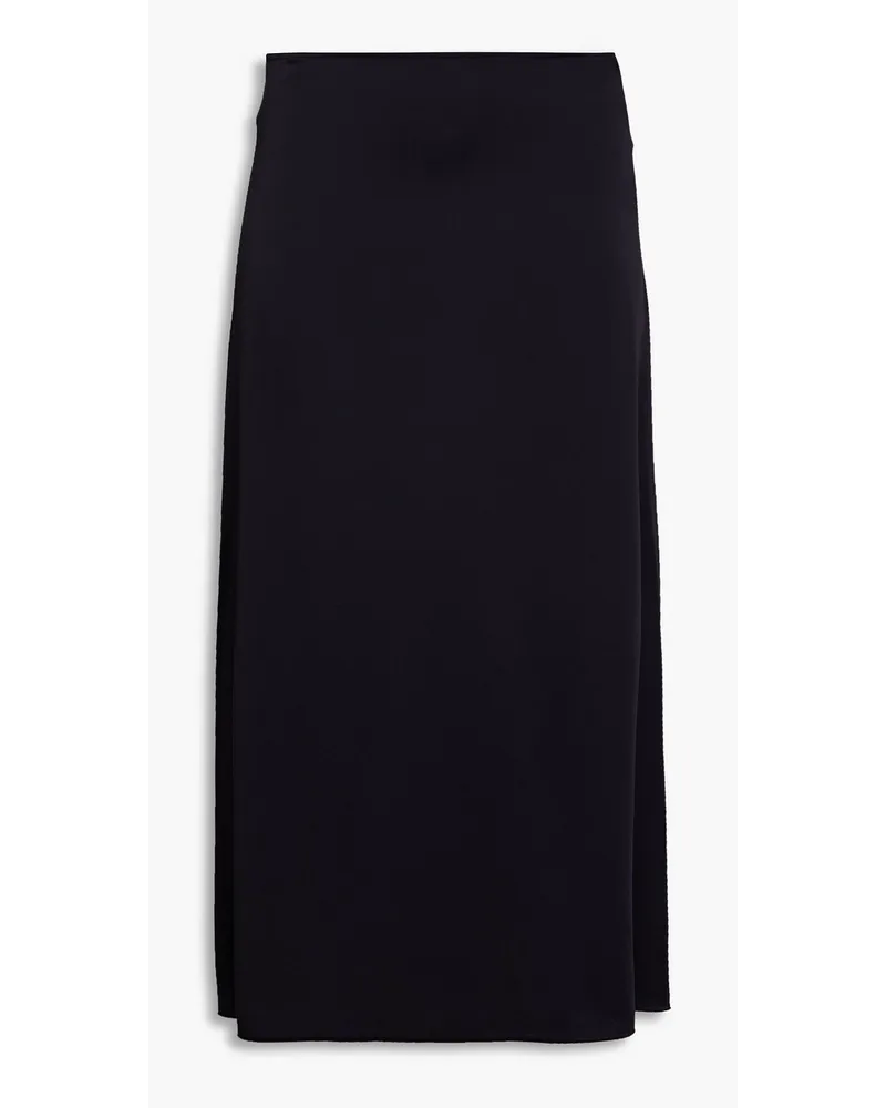 Victoria Beckham Midirock aus glänzendem Crêpe Blau