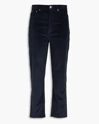 Rag & Bone Wren Cropped Hose mit geradem Bein aus Cord aus einer Baumwollmischung Blau