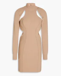 Hervé Léger Minikleid aus Bandage mit Cut-outs Neutral