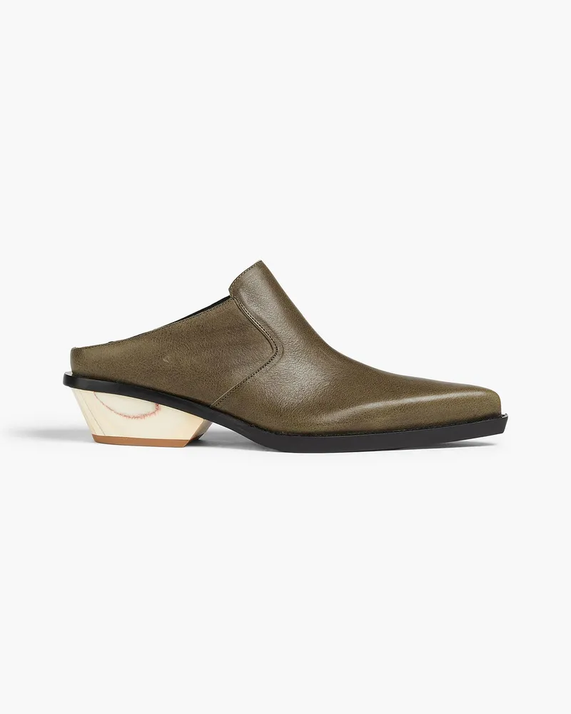 Acne Studios Mules aus Leder Grün