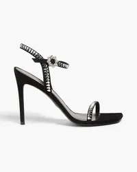 Stuart Weitzman Gem Cut 100 embellished suede sandals Schwarz