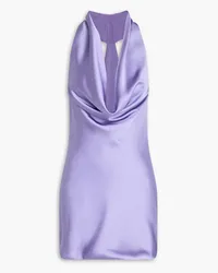 Norma Kamali Minikleid aus Satin mit Drapierung Lila