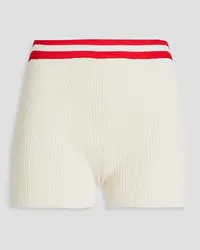 Solid and Striped The Ronnie Shorts aus Rippstrick Weiß