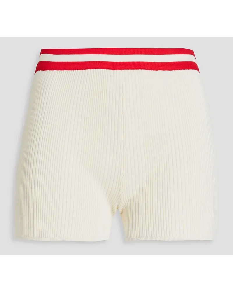 Solid and Striped The Ronnie Shorts aus Rippstrick Weiß