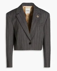 Sandro Cropped Blazer aus Crêpe Grau