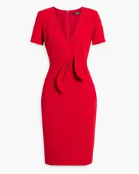 Badgley Mischka Minikleid aus Cady mit Wickeleffekt Rot