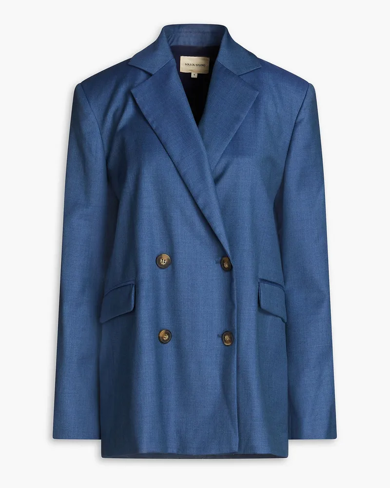 Loulou Studio Donau Blazer aus Wolle Blau