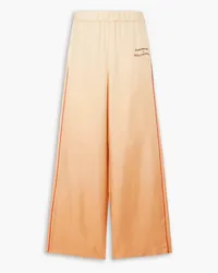 Stella McCartney Yoshitomo Nara Hose mit weitem Bein aus Seidensatin mit Print Orange