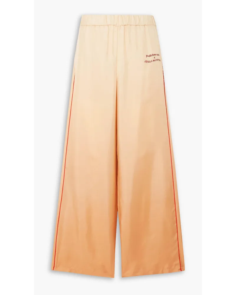 Stella McCartney Yoshitomo Nara Hose mit weitem Bein aus Seidensatin mit Print Orange