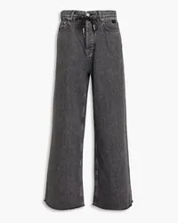 Ganni Hoch sitzende Jeans mit weitem Bein Schwarz