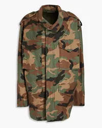 Nili Lotan Jackie Jacke aus einer Baumwollmischung mit Camouflage-Print Grün