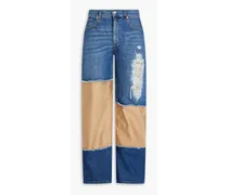 Zweifarbige Jeans aus Denim inDistressed-Optik