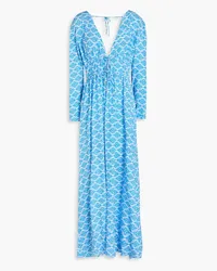 Melissa Odabash Farrah bedruckter Kaftan aus Voile Blau