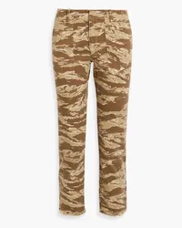 Nili Lotan Jenna Cropped Hose aus Twill aus einer Baumwollmischung mit schmalem Bein und Camouflagemuster Neutral