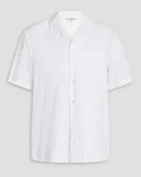 James Perse Embroidered cotton-voile shirt Weiß