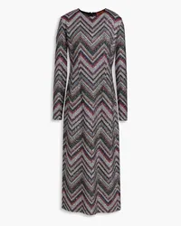 Missoni Midi-Strickkleid inHäkeloptik mit Pailletten Schwarz