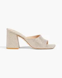 Stuart Weitzman Mules aus Lamé mit Glitter-Finish Pink