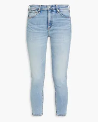 Rag & Bone Cate halbhohe Cropped Skinny Jeans inDistressed-Optik Blau