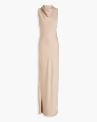 Veronica Beard Kura drapiertes Maxikleid aus Crêpe-Satin Neutral