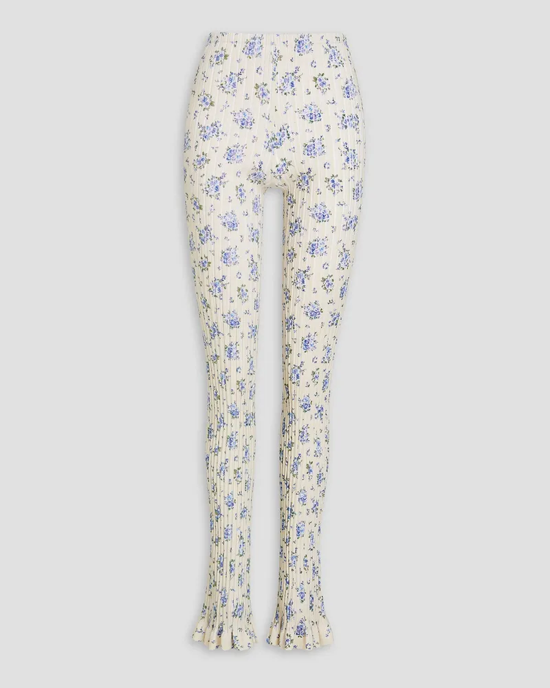 Acne Studios Leggings aus Jersey aus einer Baumwollmischung mit floralem Print Weiß