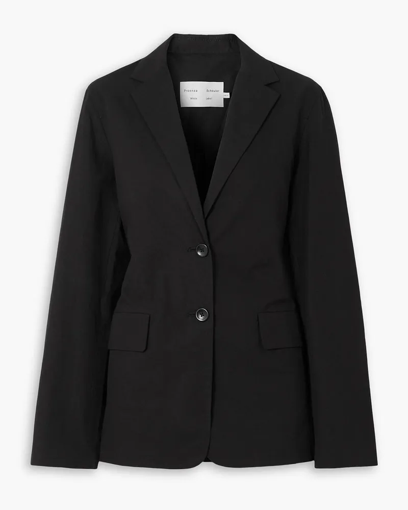 Proenza Schouler Blazer aus einer Baumwoll-Leinenmischung mit Bindegürtel Schwarz