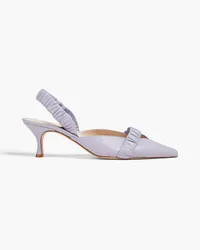 Elleme Chou Chou Slingback-Pumps aus Leder mit Raffungen Lila