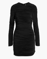 Halston Gwen gerafftes Minikleid aus Stretch-Jersey Schwarz