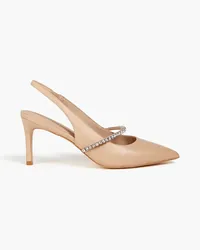 Stuart Weitzman Crystalline 75 Slingback-Pumps aus Leder mit Verzierung Neutral