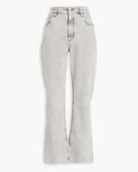 Brunello Cucinelli Hoch sitzende Bootcut-Jeans mit Zierperlen Grau