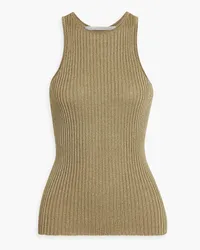 Stella McCartney ribbed-knit tank Metallic