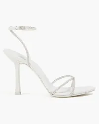 Alexander Wang Dahlia 105 Sandalen aus Veloursleder mit Kristallverzierung Grau