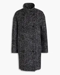 Proenza Schouler Doppelreihiger Mantel aus Tweed Schwarz