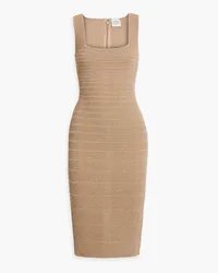 Hervé Léger Kleid aus Bandage mit Metallic-Effekt Neutral