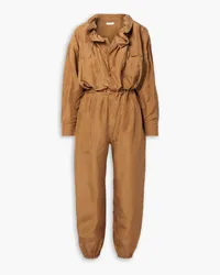 Ulla Johnson Aida Jumpsuit aus Seidentaft Braun