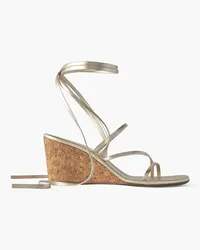 Ancient Greek Sandals Lithi Wedges aus -Leder Metallic