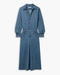 tibi Midi-Hemdblusenkleid aus Denim Blau