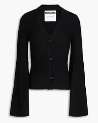 Moschino Cardigan aus gerippter Wolle Schwarz