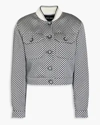 Giorgio Armani Cropped Jacke aus Jacquard Grau