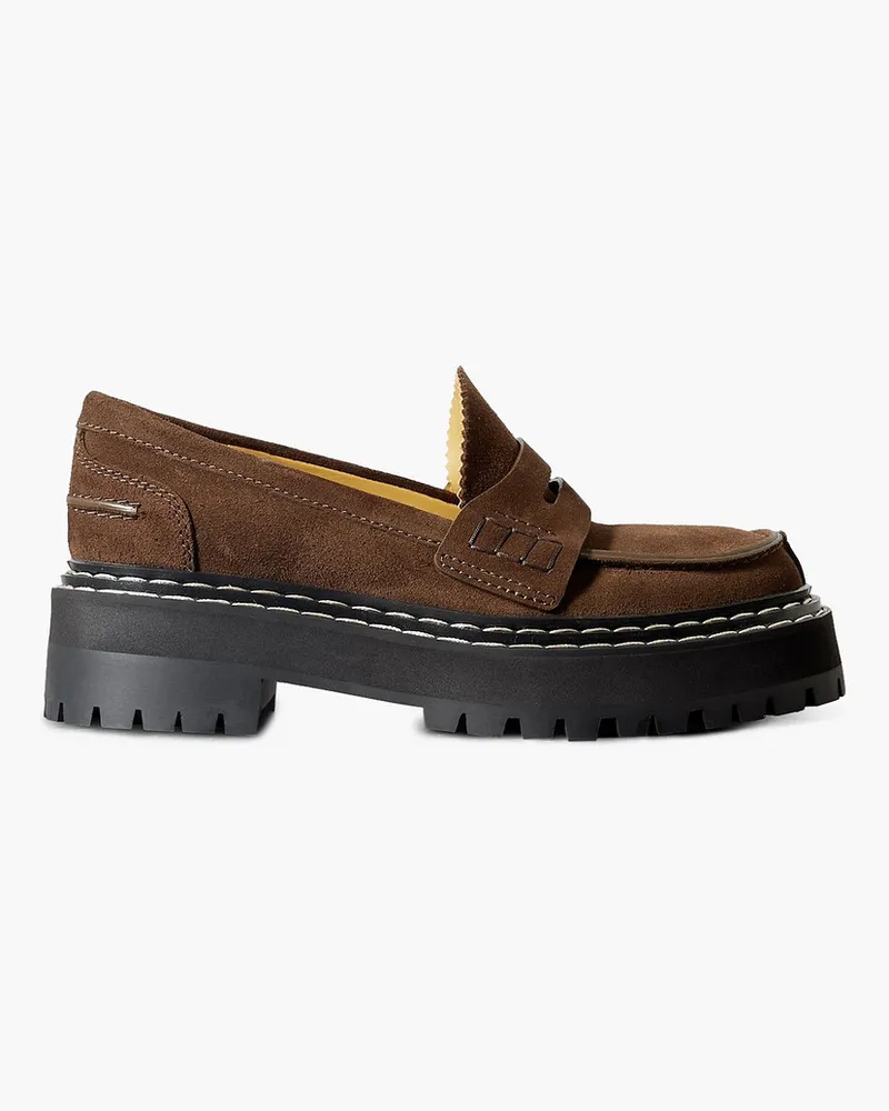 Proenza Schouler Plateau-Loafers aus Veloursleder Braun