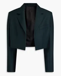 Victoria Beckham Cropped Blazer aus Gabardine Grün