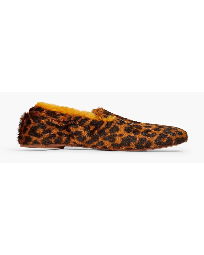 Maison Margiela Loafers aus Kunstfell mit Leopardenprint Braun